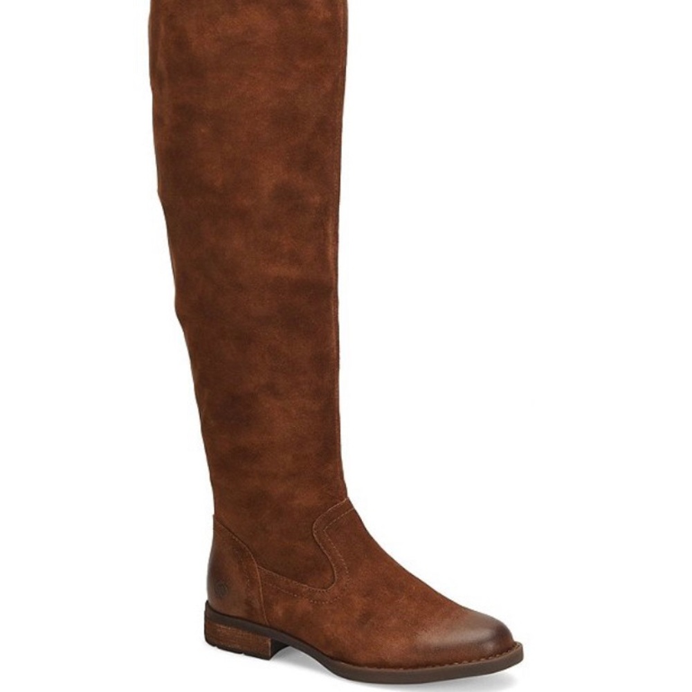 Born Borman Distressed Suede Tall Block Heel Boot